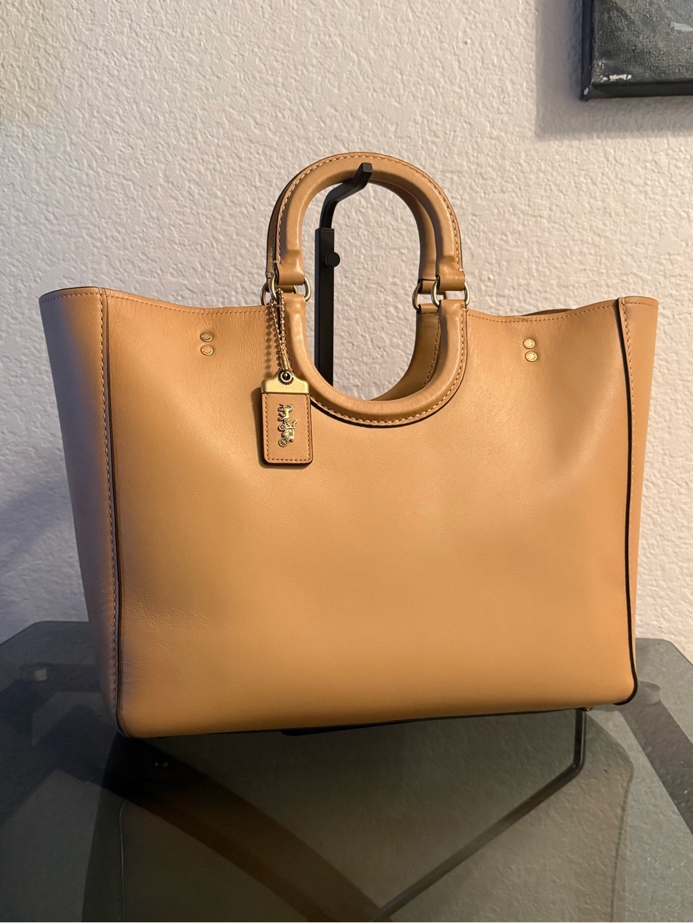 Coach Rae Tote - Tan - Glovetanned Leather - Brass Hardware - Suede Interior